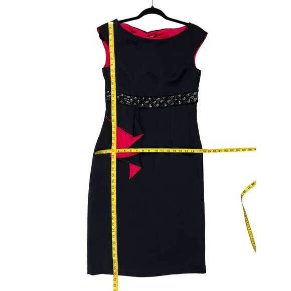 ✨ VDP Collection Black Beaded Cocktail Dress IT 46 / US 10 (NWT) – Made in Italy - Picture 10 of 12